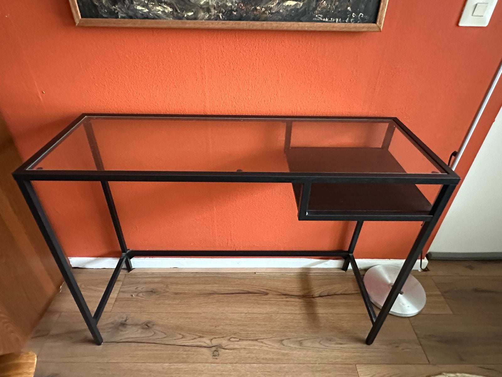 IKEA Vittsjö Bureau - Glas en Zwart Metaal, Huis en Inrichting, Bureaus, Ophalen, Gebruikt, IKEA, Computerbureau