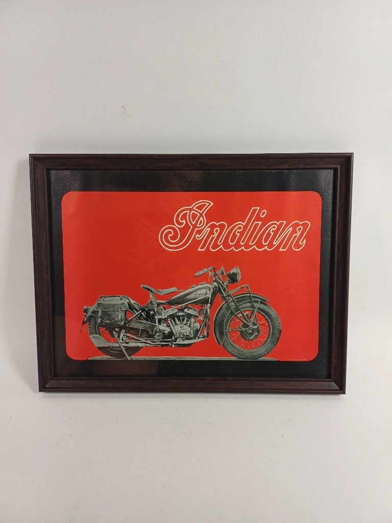 mooie grote INDIAN Motorcyle vintage reclame poster, Rechthoekig Liggend, Ophalen of Verzenden, Zo goed als nieuw, A1 t/m A3