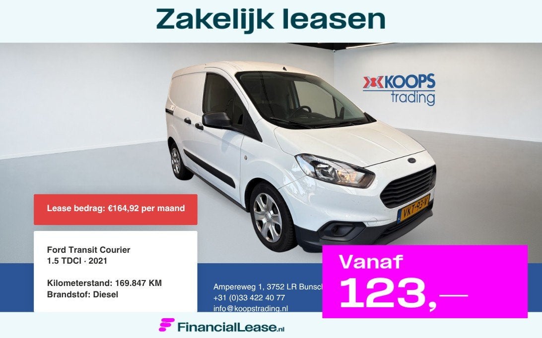 Ford Transit Courier Transit Courier 1.5 TDCI 75pk Ambiente, Voorwielaandrijving, Euro 6, 1261 kg, Origineel Nederlands