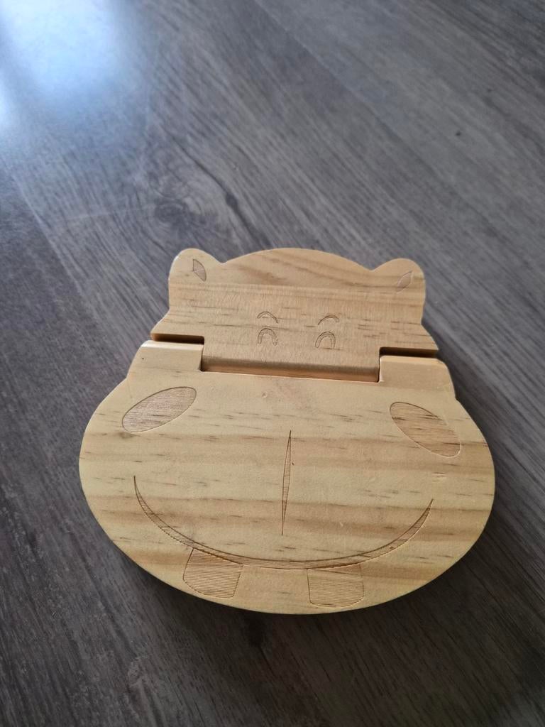 Houten Nijlpaard Tandenbewaardoosje, Kinderen en Baby's, Kinderspulletjes, Nieuw, Ophalen