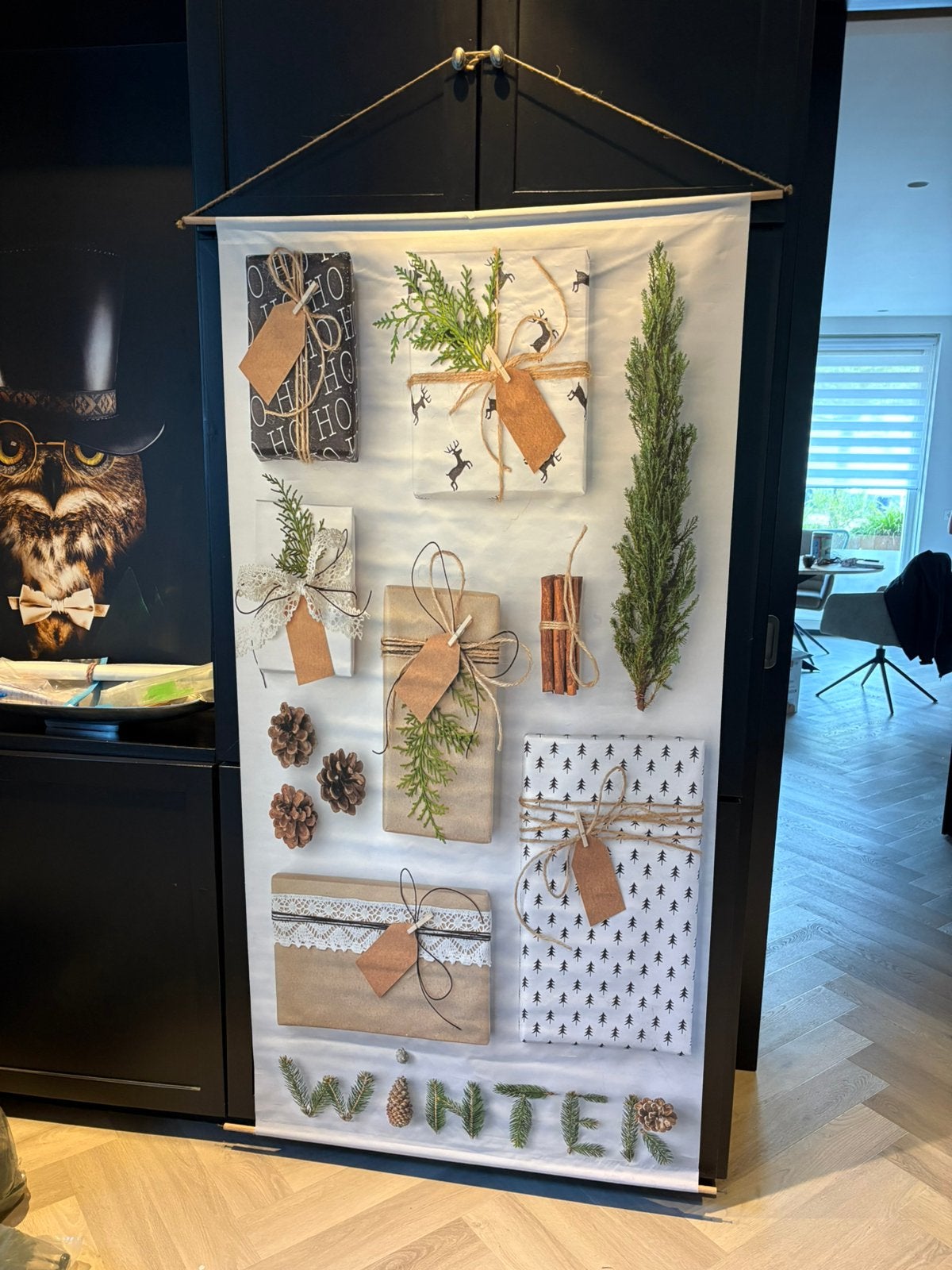 2 Kerst winter banners 180x90xm, Ophalen, Zo goed als nieuw
