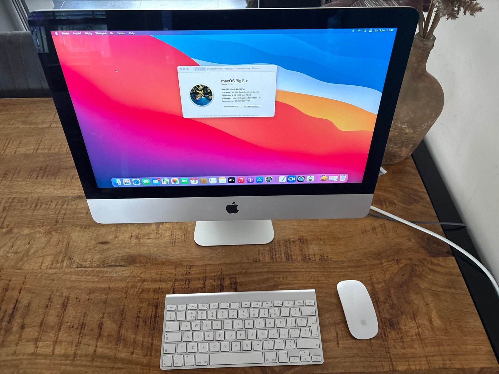 Apple iMac 21.5-inch (Mid 2014) - macOS Big Sur, Ophalen, Gebruikt, 8 GB, Onbekend