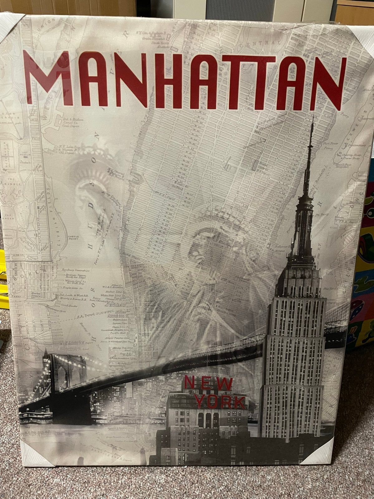 Manhattan New York Canvas Schilderij, Ophalen, Nieuw, Schilderij, 75 – 100
