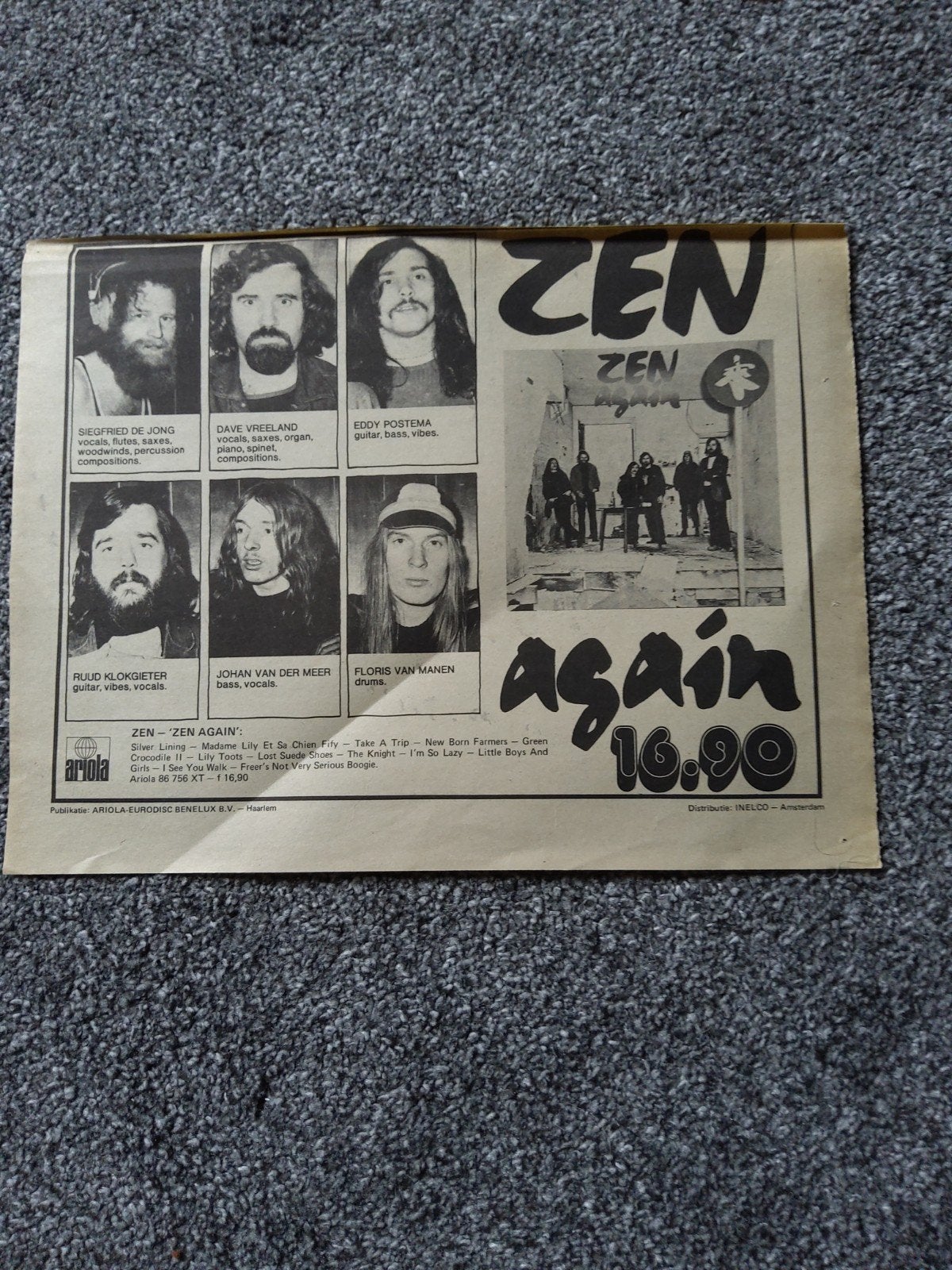 Zen:  Promo  Zen again, Ophalen of Verzenden, Boek, Tijdschrift of Artikel
