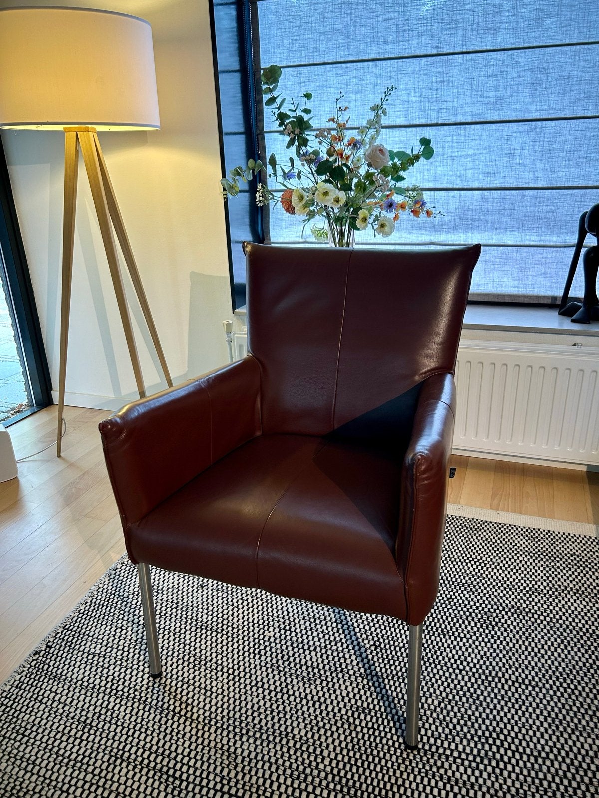 2 stuks leren Eetkamerstoelen van JESS Design, Huis en Inrichting, Ophalen, Twee, Bruin, Leer