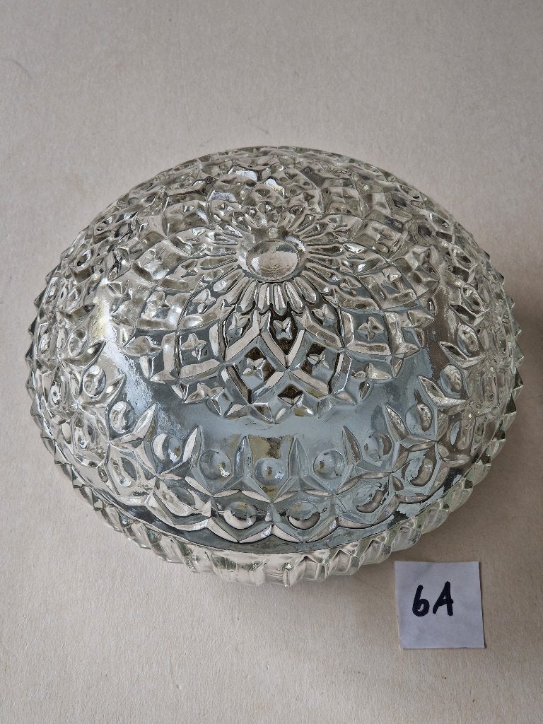 Vintage glazen plafonniere uit de 70'er jaren., Ophalen of Verzenden, Zo goed als nieuw, Glas