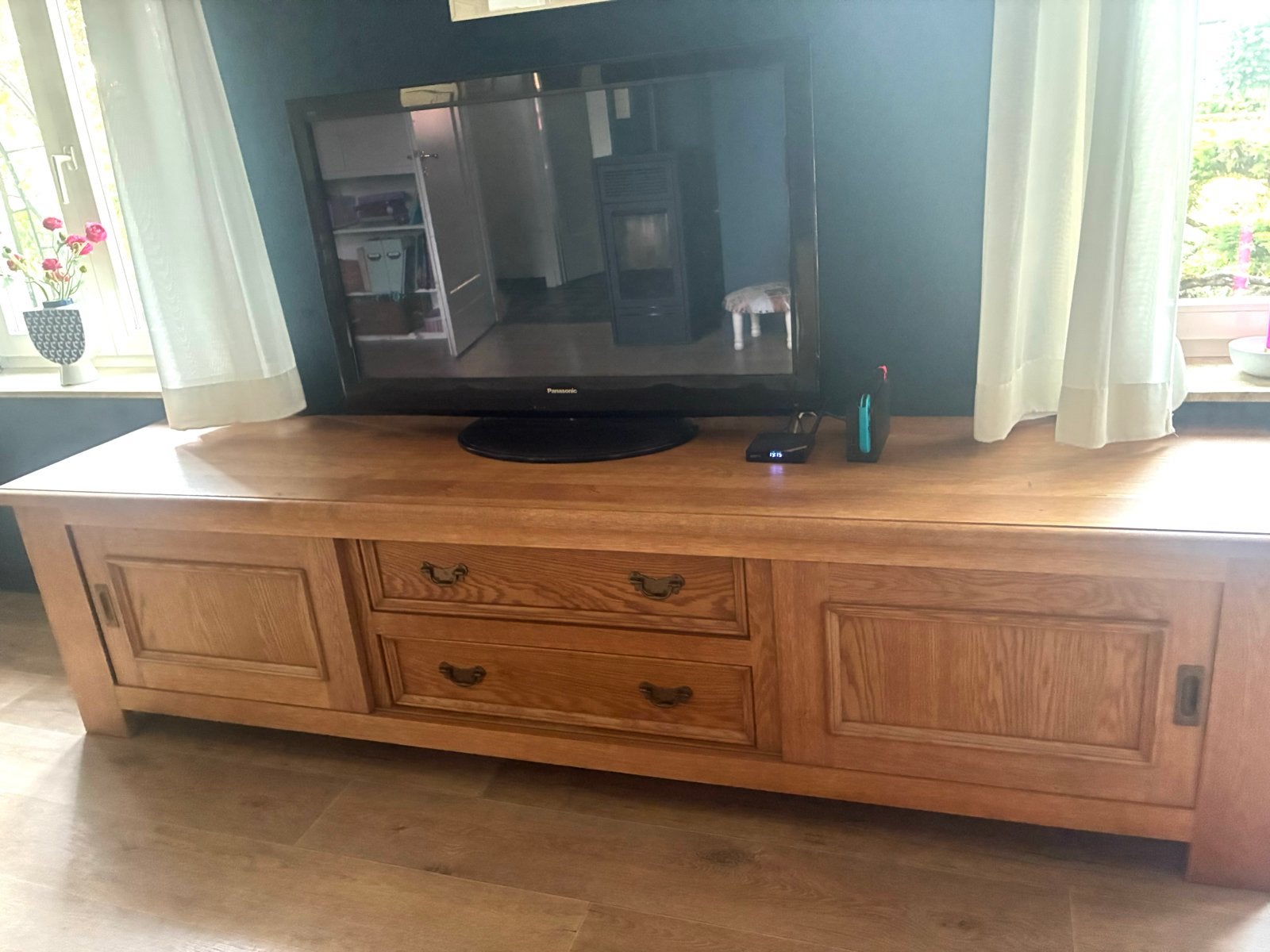 Eiken dressoir, Huis en Inrichting, Kasten | Dressoirs, Ophalen, Gebruikt, Eikenhout, 200 cm of meer