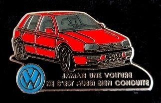 Volkswagen Golf- Jamais une voiture pin, Verzenden, Nieuw, Transport, Speldje of Pin