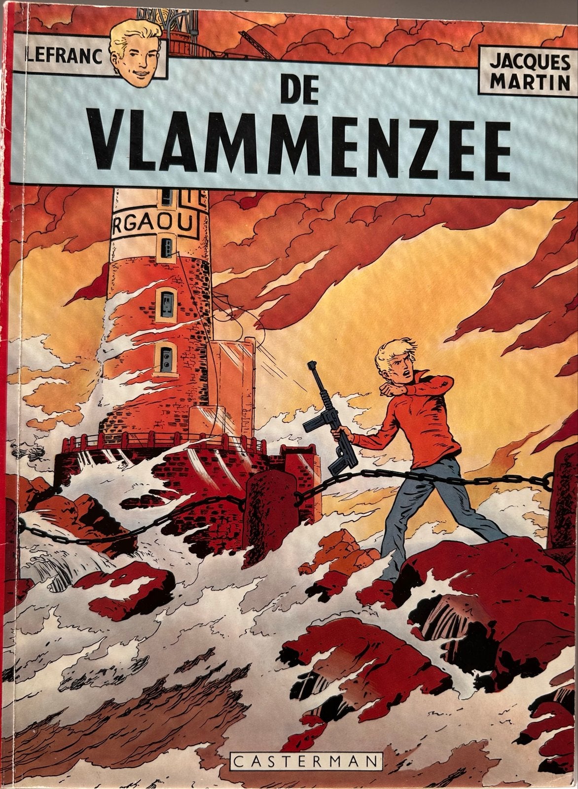 Lefranc - De Vlammenzee door Jacques Martin, Eén stripboek, Ophalen of Verzenden, Gelezen