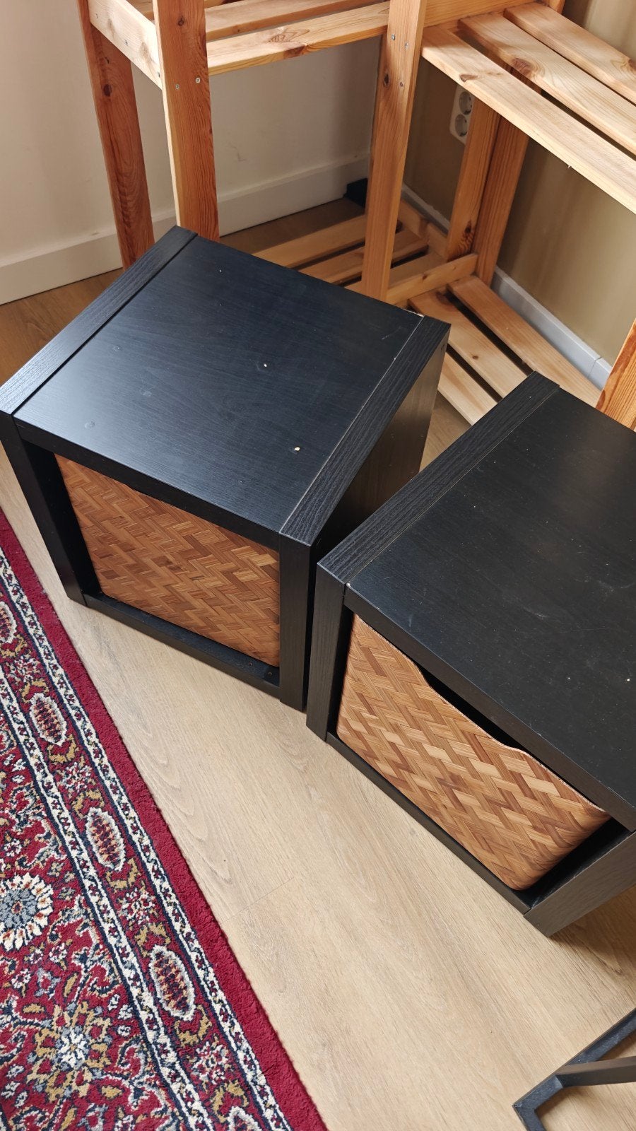 2x Zwarte Kubus Kastjes ikea t.e.a.b., Huis en Inrichting, Ophalen of Verzenden