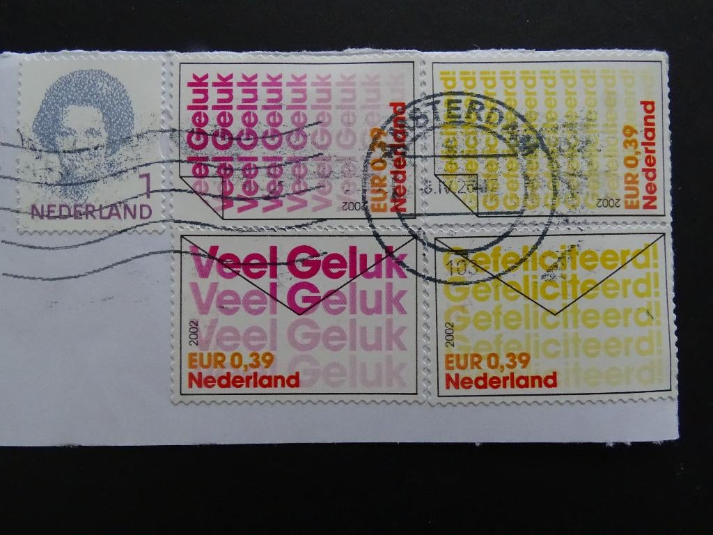 Postzegels Nederland / Strookje Postzegels 2002, Ophalen of Verzenden, Na 1940, Gestempeld