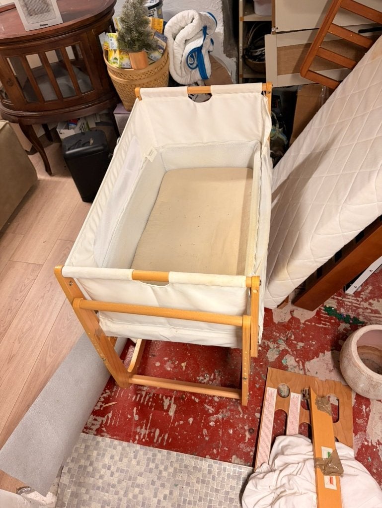 SnüzPod 4 co-sleeper naturel incl. matras, Ophalen, Gebruikt, Wieg