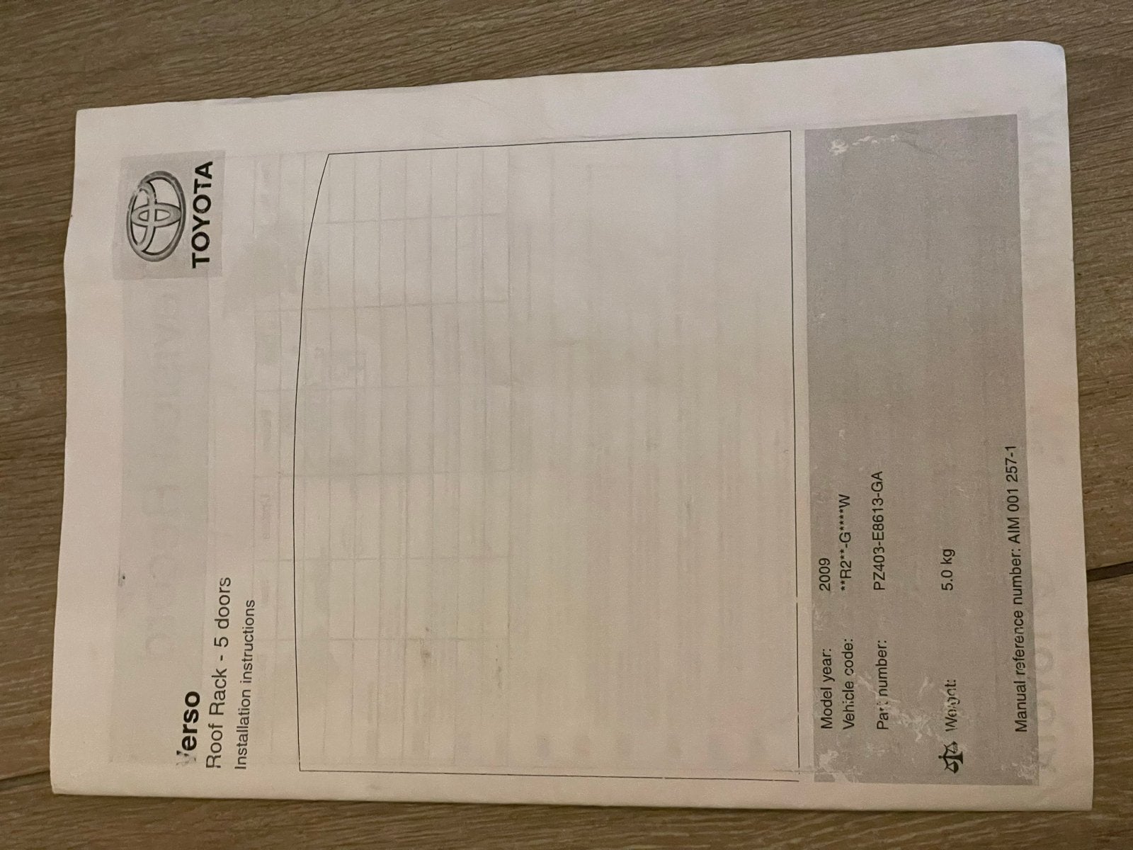Originele Toyota dakdragers Verso (2009-2018) glad dak, Auto diversen, Ophalen of Verzenden, Zo goed als nieuw