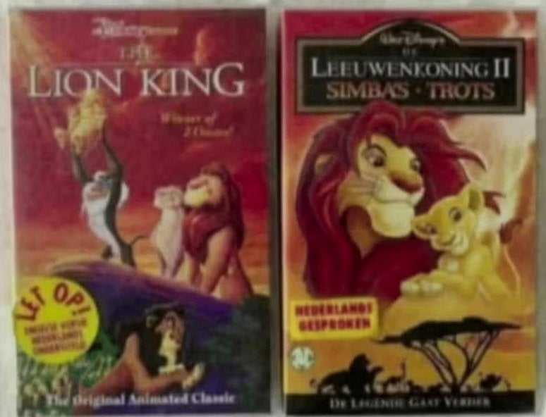VHS The Lion King; Leeuwenkoning II Simba's trots, Alle leeftijden, Ophalen of Verzenden, Zo goed als nieuw, Tekenfilm