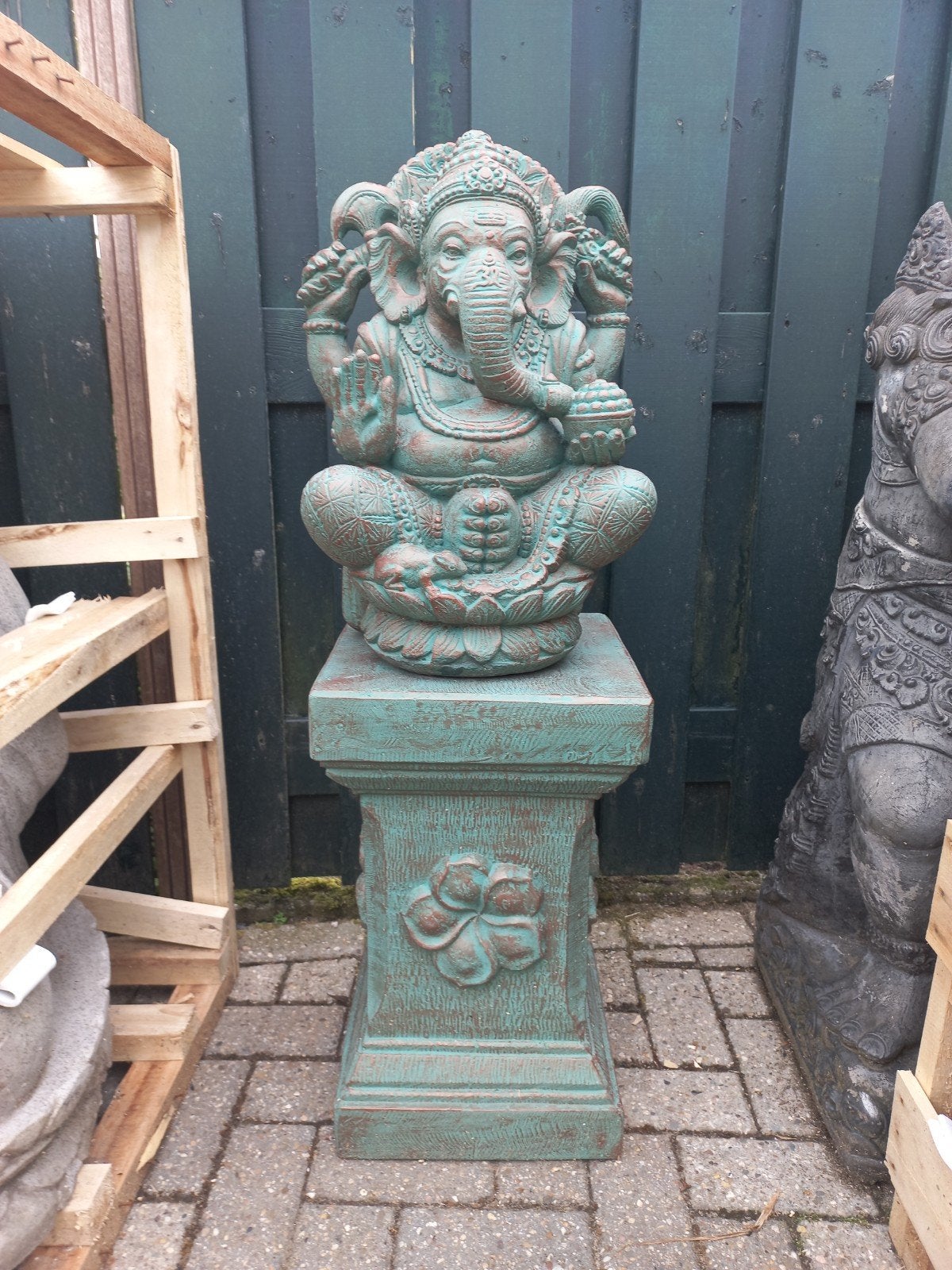 Ganesha op zuil, Ophalen, Www.ibizasfeer.nl, Nieuw, Info@ibizasfeer.nl