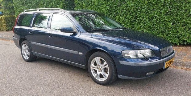 Nette & goed onderhouden Volvo V70 2.4 (170 pk) – 2003 –, Auto's, Voorwielaandrijving, 1800 kg, Blauw, Leder en Stof