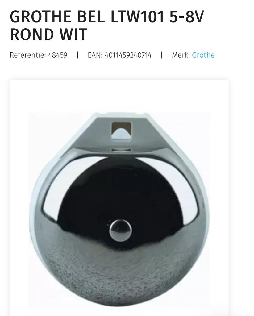 deur bel met knop GROTHE BEL LTW101 5-8V ROND WIT - Nieuw, Ophalen of Verzenden, Nieuw, Bedraad
