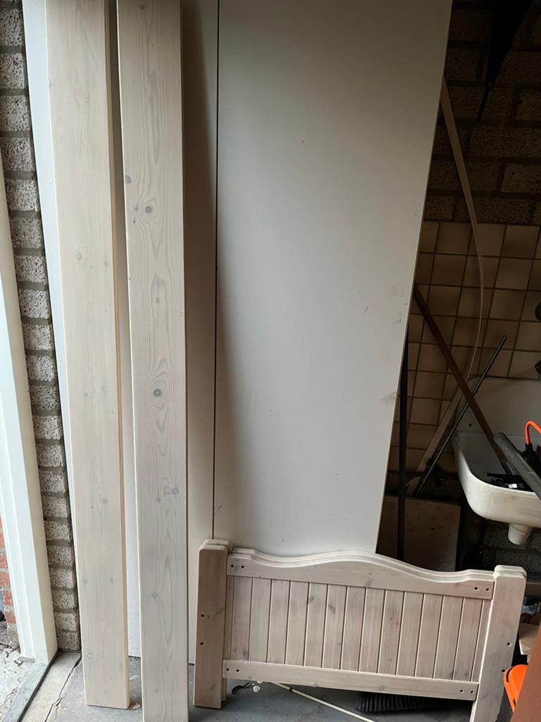 1 persoons bed nette staat, Ophalen, 90 cm, Eenpersoons, Wit