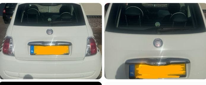 Fiat 500 (2008), Achterbumper en Achterklep Wit, Auto diversen, Auto-accessoires, Ophalen, Gebruikt