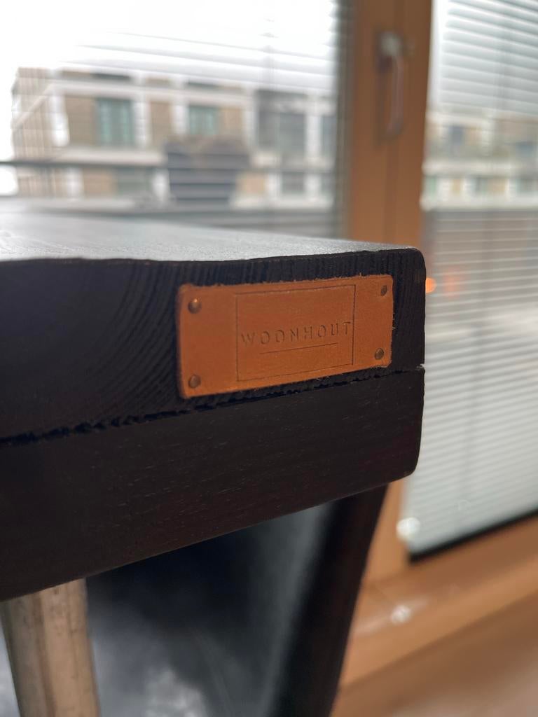 Industriële Steigerhouten Bartafel van Woonhout (met krukken, Ophalen, Zo goed als nieuw