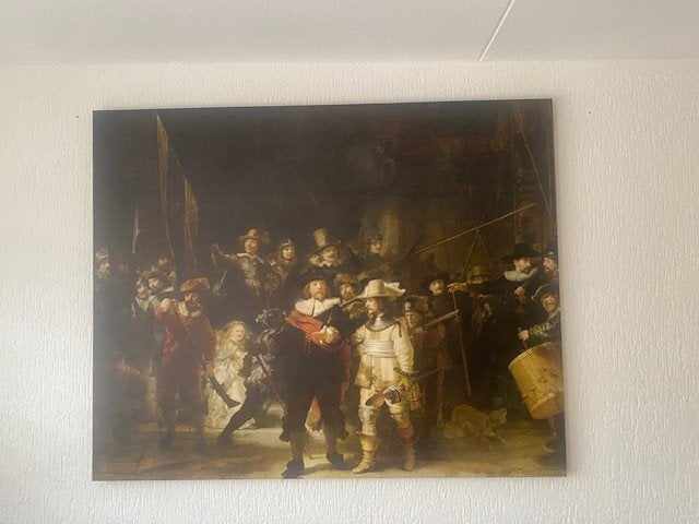 te koop replica nachtwacht, Ophalen, Zo goed als nieuw, Minder dan 50 cm, Schilderij