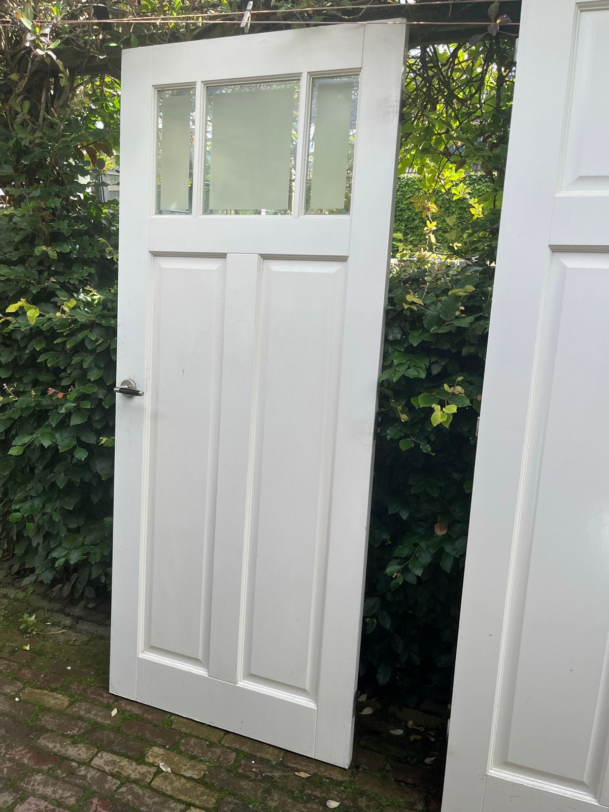 Witte binnendeuren met glas en paneel, Ophalen, Gebruikt, 80 tot 100 cm, Binnendeur