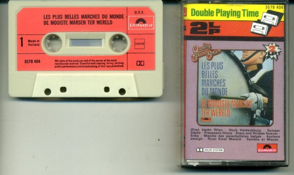 De Mooiste Marsen Ter Wereld 24 nrs cassette ZGAN, 1 bandje, Ophalen of Verzenden, Zo goed als nieuw, Origineel