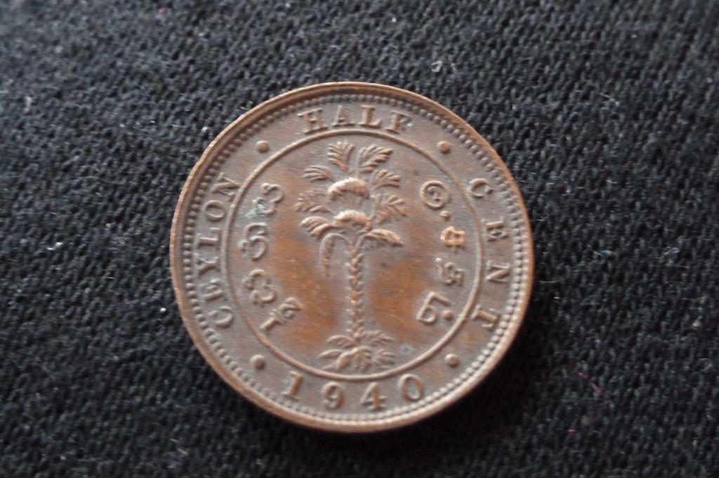 Ceylon - schaarse halve cent 1940 prachtig- (c 36, Ophalen of Verzenden, Zuidoost-Azië, Losse munt