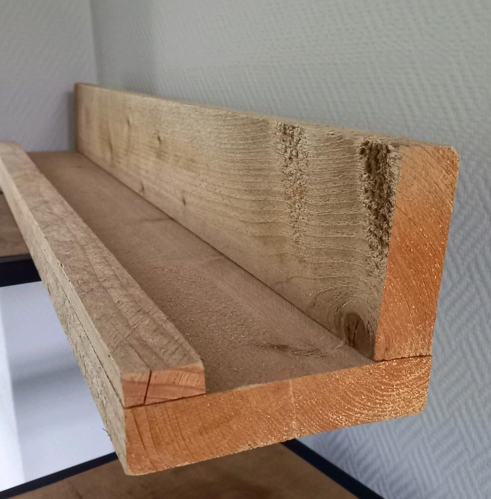 Houten wandplank / fotoplank met ophangsysteem, Ophalen of Verzenden, Zo goed als nieuw