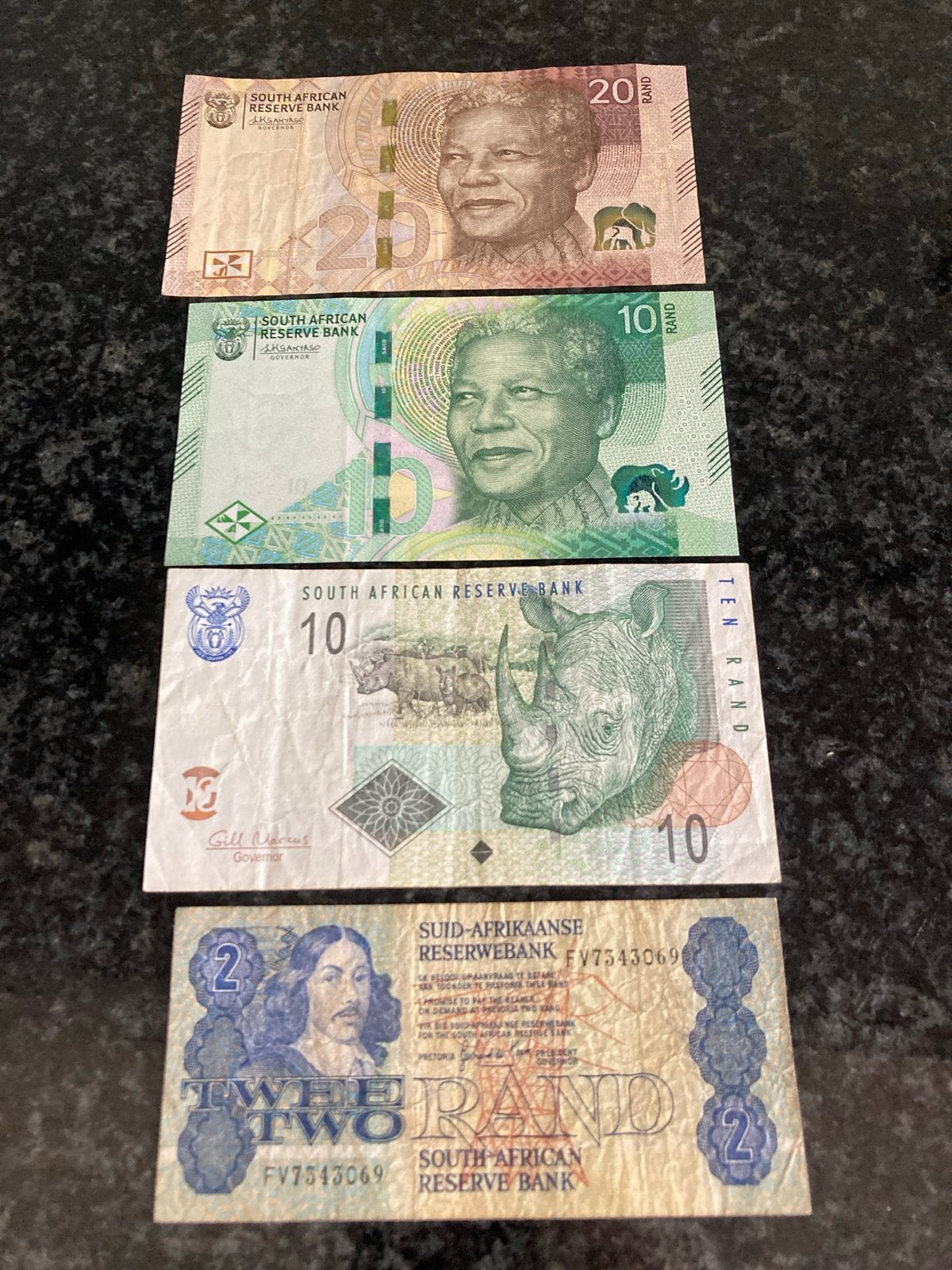 Zuid-Afrikaanse bankbiljetten - Setje van 4 biljetten, Postzegels en Munten, Bankbiljetten | Afrika, Ophalen of Verzenden, Zuid-Afrika