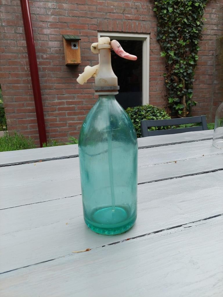 Oude spuitfles groen, Antiek en Kunst, Ophalen
