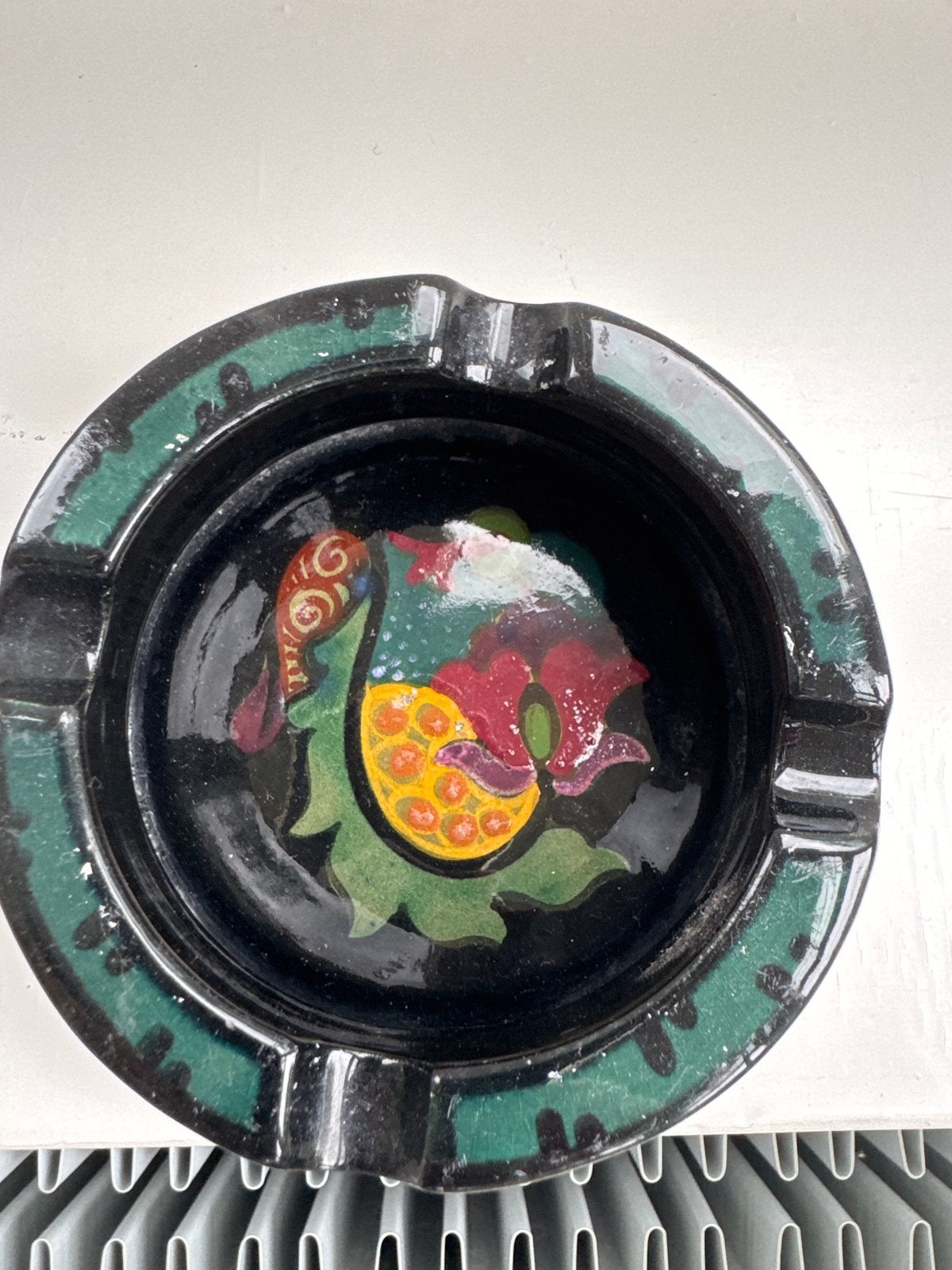 Vintage Goudse Aardewerk Asbak - Handgeschilderd, Ophalen of Verzenden