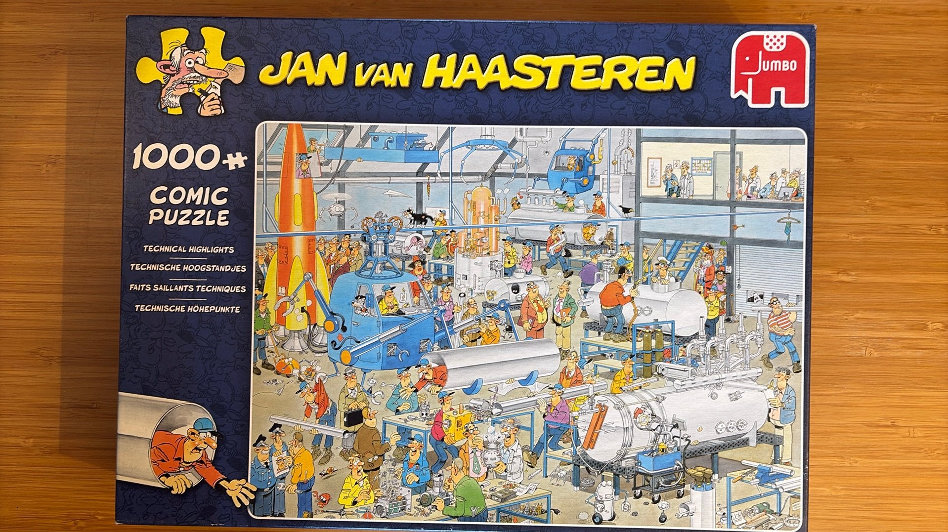 Jan van Haasteren 1000 stukjes, Technische hoogstandjes, Ophalen of Verzenden, 500 t/m 1500 stukjes, Gebruikt, Legpuzzel