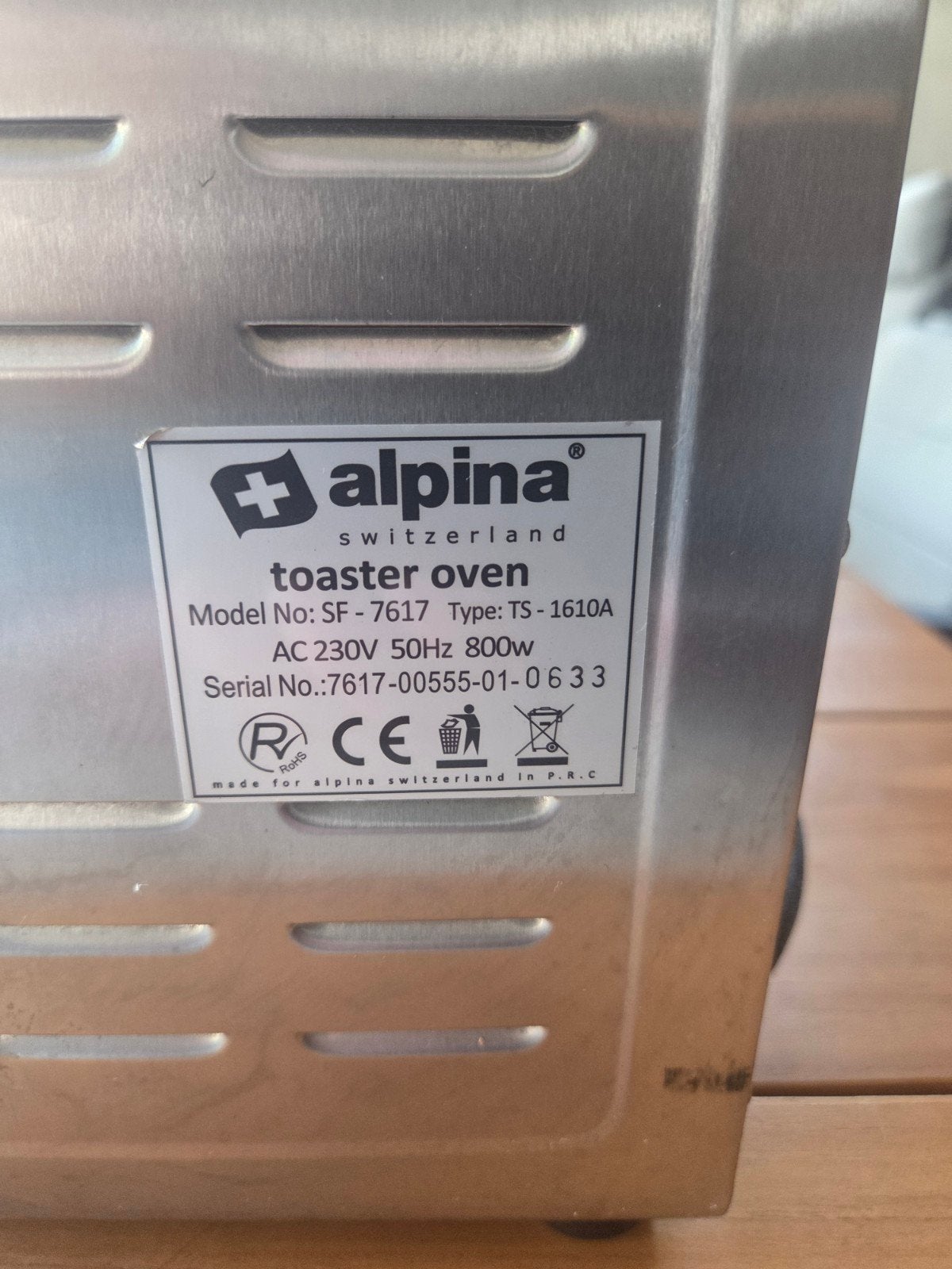Alpina Toaster Oven - Compacte Mini-Oven met Grillfunctie, Ophalen, Gebruikt, Minder dan 45 cm
