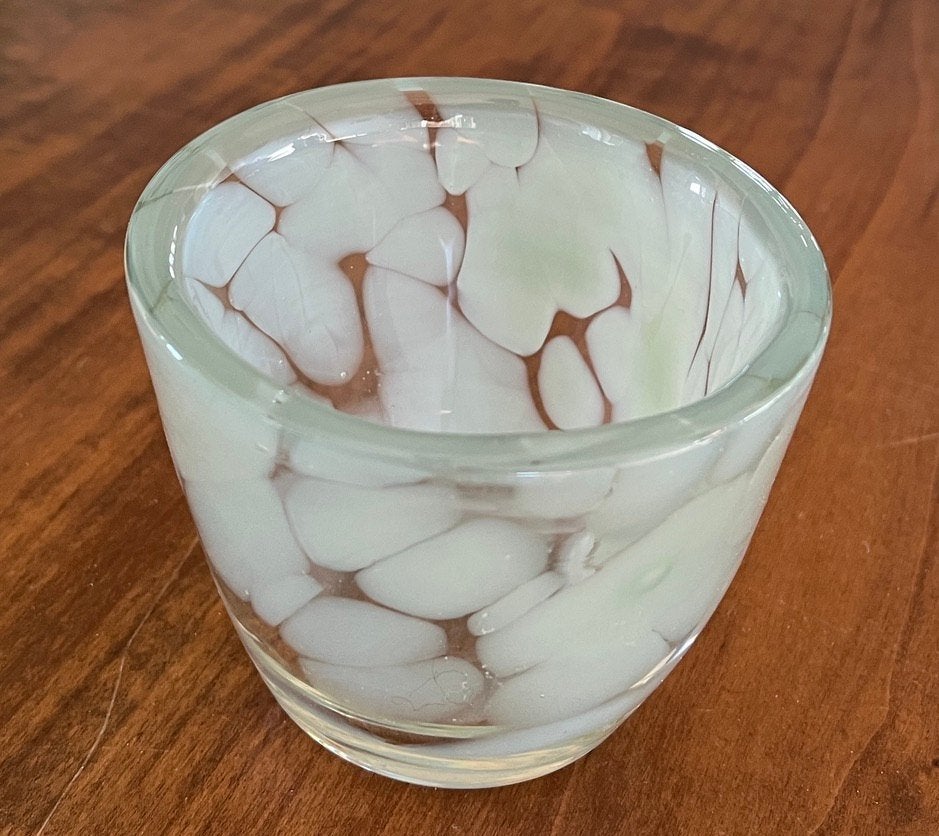 Lage glazen vaas, Huis en Inrichting, Woonaccessoires | Vazen, Ophalen of Verzenden, Glas