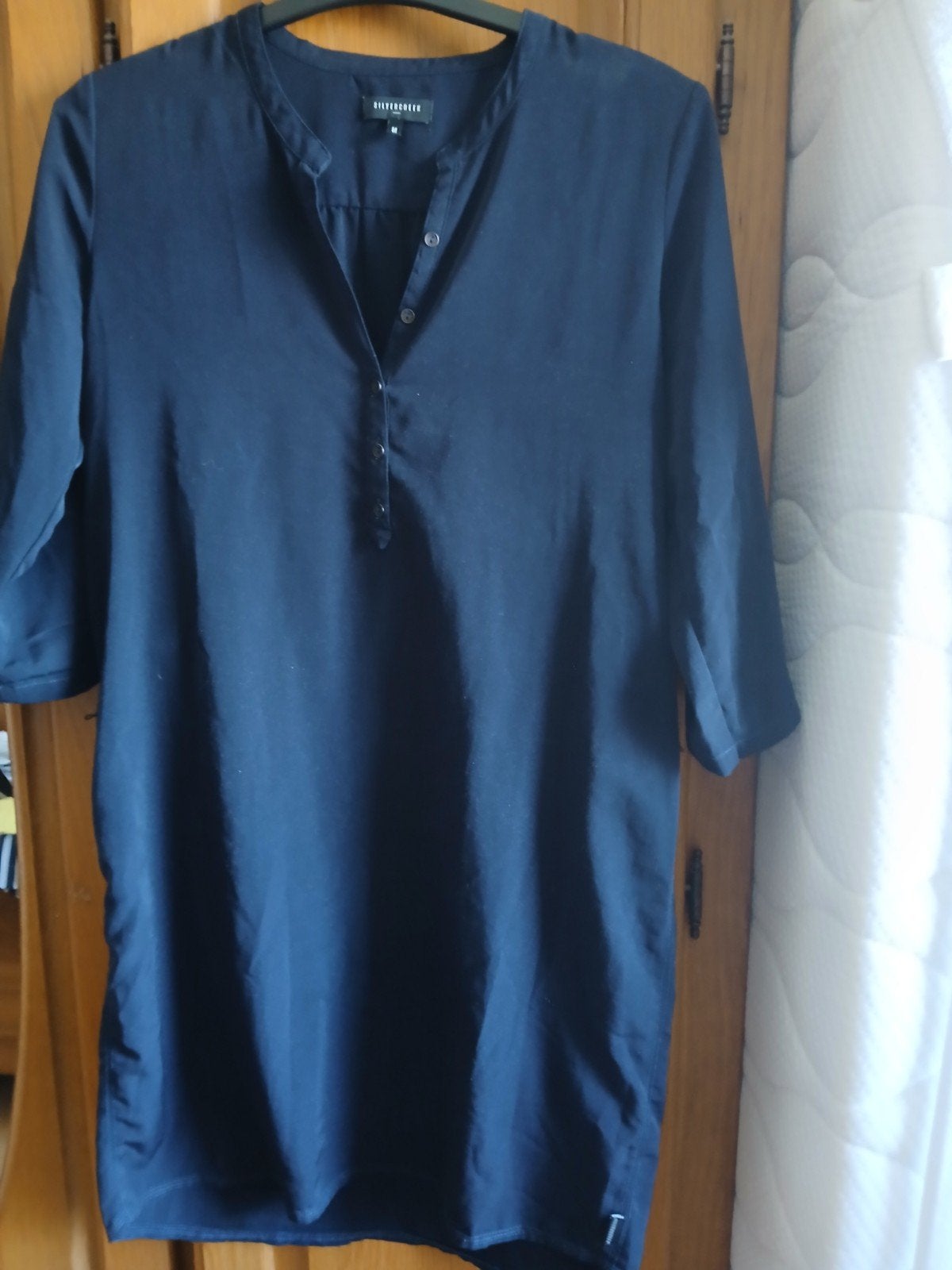 Prachtige donkerblauwe jurk in maat M., Blauw, Zo goed als nieuw, Silvercreek, Ophalen