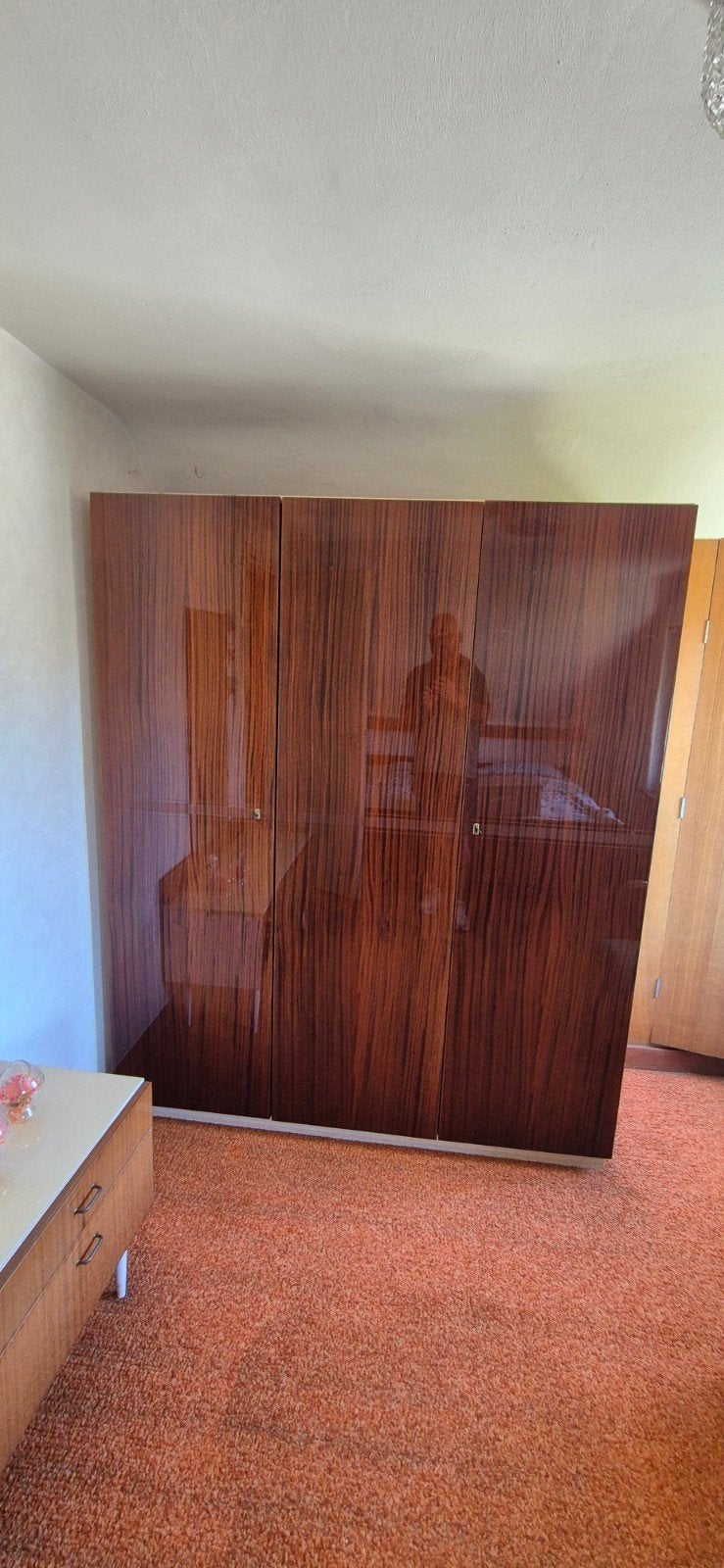 Vintage slaapkamerset: bed, kledingkast, kaptafel, Huis en Inrichting, Slaapkamer | Complete slaapkamers, Ophalen, Gebruikt, Tweepersoons