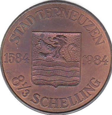 STAD TERNEUZEN 8 1/3 SCHELLING, Postzegels en Munten, Ophalen of Verzenden, Overige materialen
