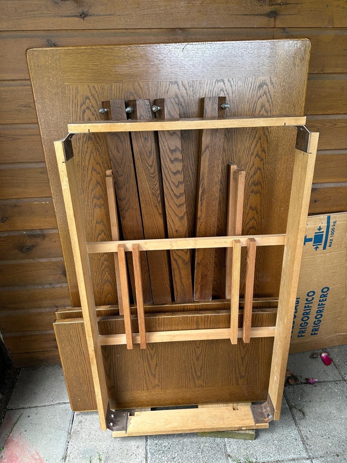 Eikenhouten eettafel - inklapbaar, Huis en Inrichting, Tafels | Eettafels, Gebruikt, Eikenhout, Vijf personen of meer, 150 tot 200 cm