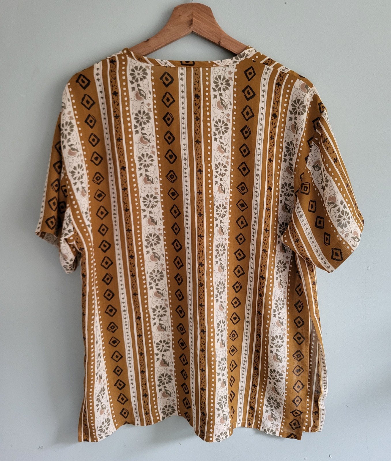 Bruine Vintage Blouse Tuniek Maat M, Maat 38/40 (M), Bruin, Verzenden, Dinasante