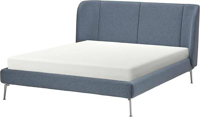 IKEA Tufjord bed 160x200 – exclusief lattenbodem & matras, Ophalen, Gebruikt, Blauw, Tweepersoons
