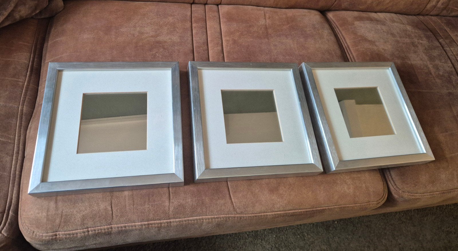 3x IKEA Ribba fotolijst zilverkleurig 23x23 Artikel: 15246, Ophalen of Verzenden