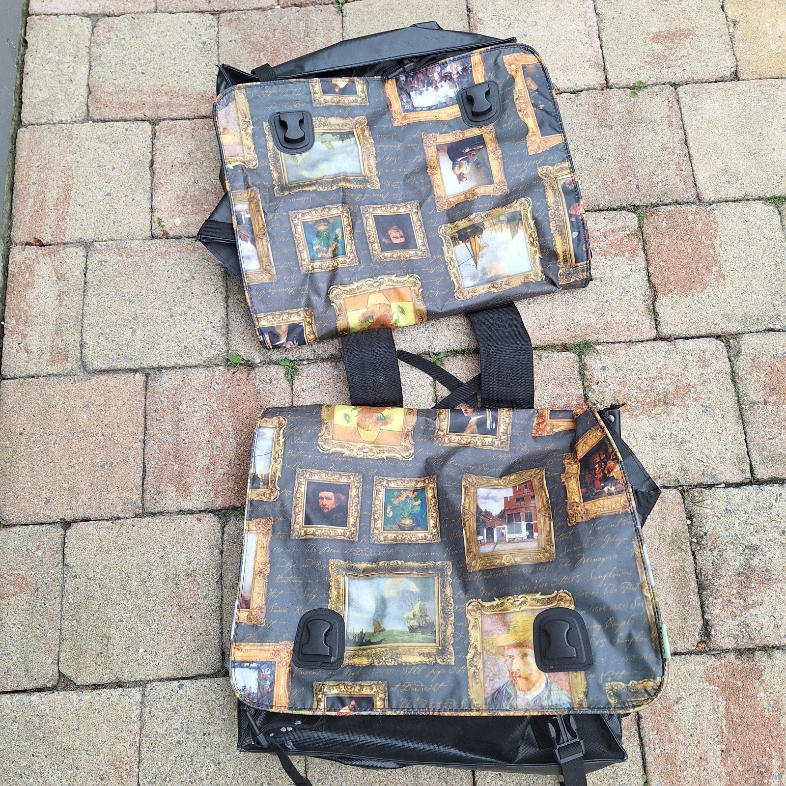 Fietstassen met kunstprint - Set van 2, Ophalen of Verzenden, Gebruikt, Onbekend