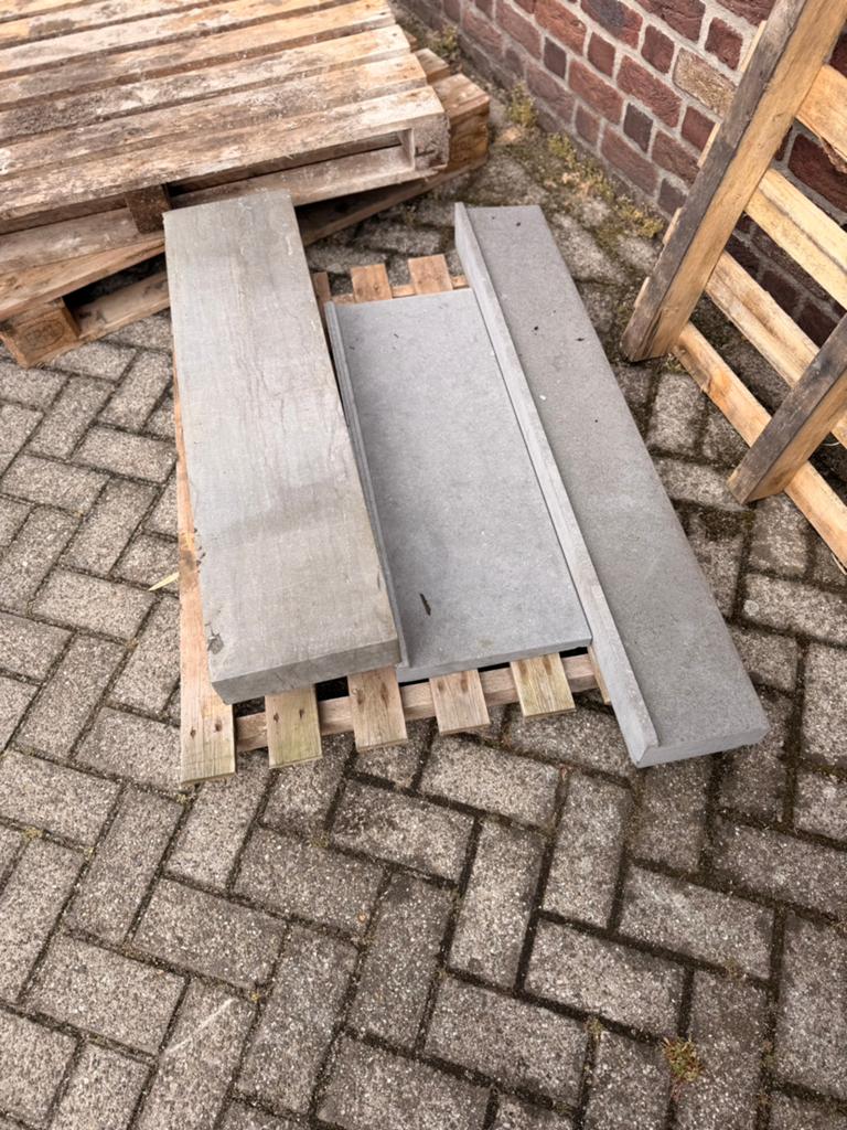 Natuursteen ophalen , dorpel en 2 blokken , zsm weg, Ophalen, Zo goed als nieuw, Minder dan 180 cm, Palen