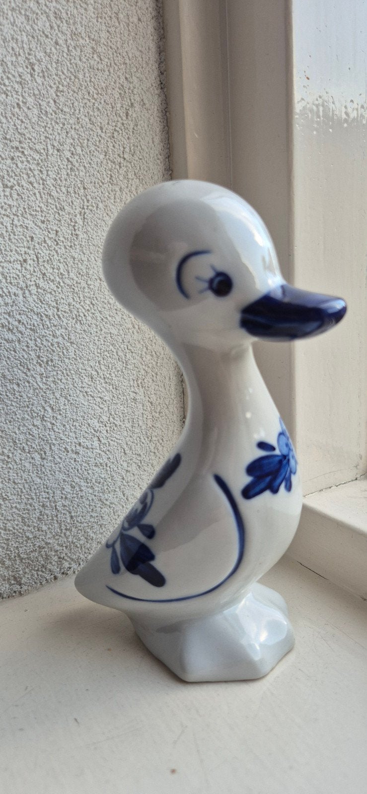 Handgeschilderde Delftsblauwe Eend - Uniek Decoratiestuk, Antiek en Kunst, Ophalen of Verzenden