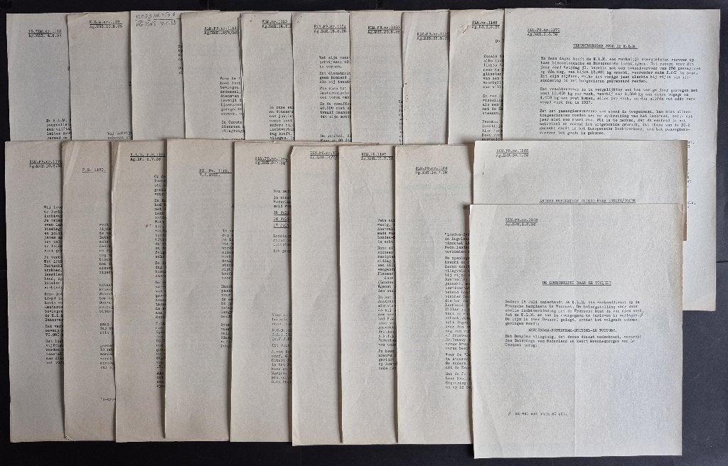 19 KLM persberichten 1938, nr. 1148 t/m 1206, Ophalen of Verzenden, Gebruikt, Boek of Tijdschrift