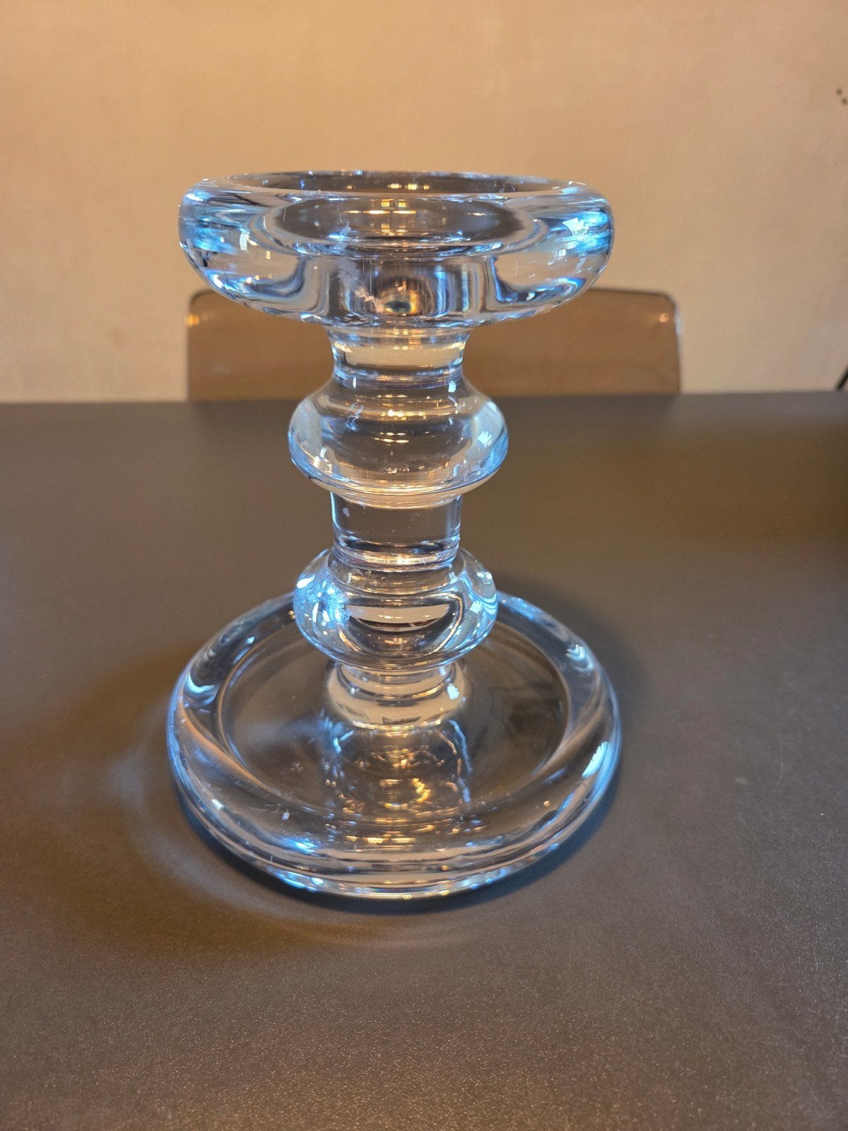 Holmegaard Per Lutken glazen kandelaar gesigneerd midcentury, Ophalen of Verzenden, Glas