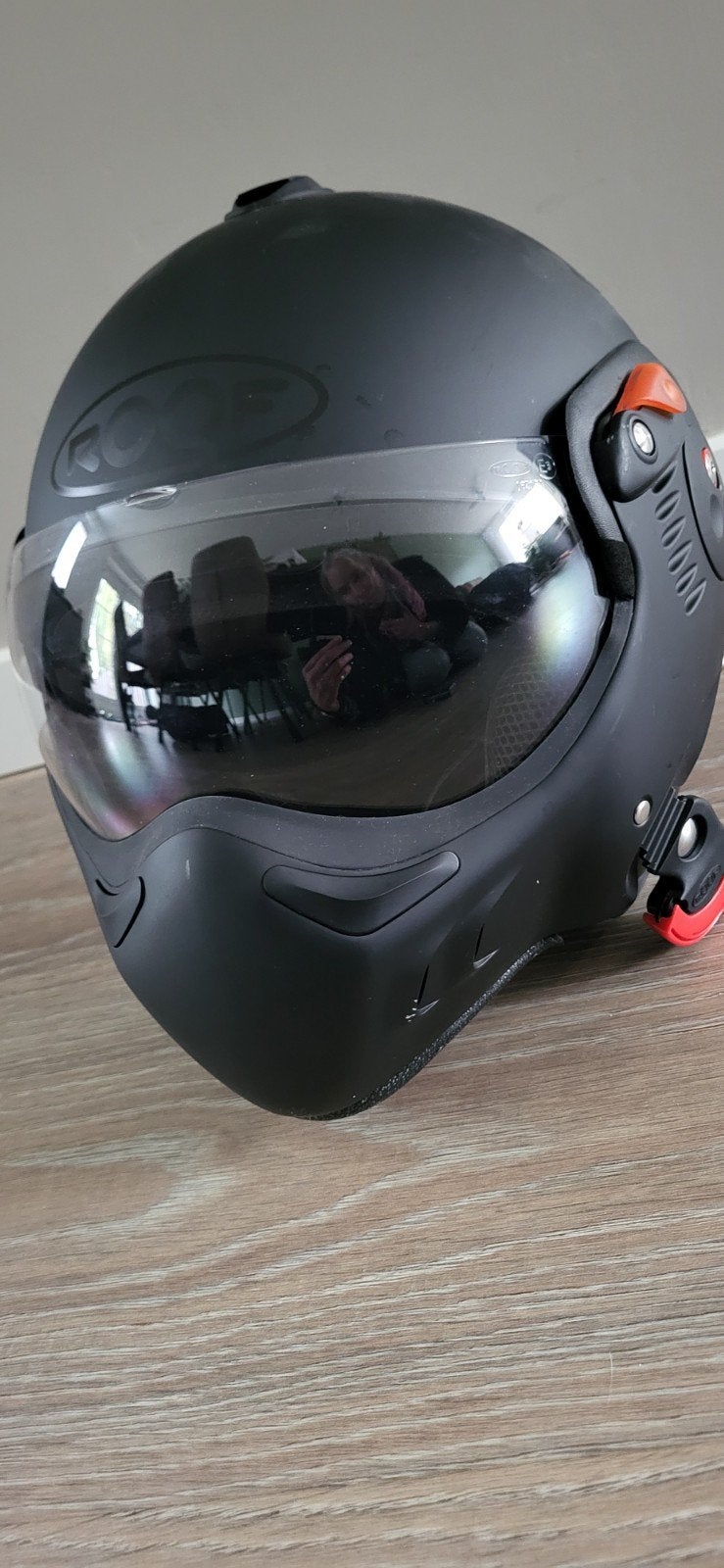 Roof Desmo motorhelm maat M (58) mat zwart, Motoren, M, Dames, Tweedehands, Ophalen
