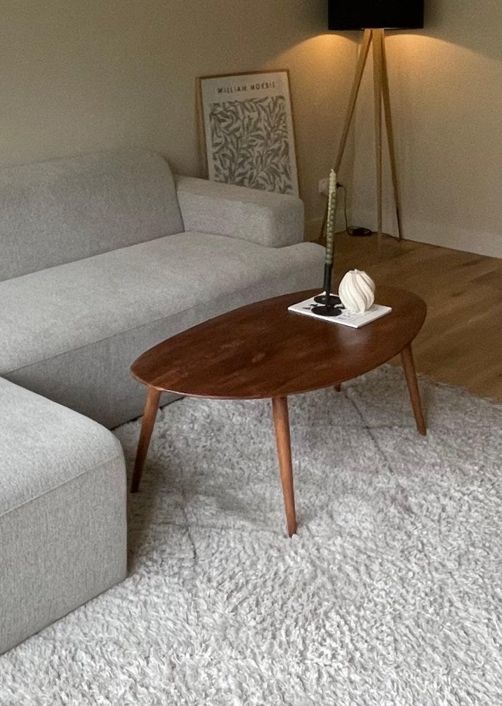Zara home afgeschuinde houten salon tafel, Huis en Inrichting, Ophalen, Gebruikt, 100 tot 150 cm, 50 tot 100 cm