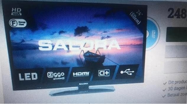 Nieuwe TV Salora hdmi usb vga dvd pc in 1 NOOIT GEBRUIKT !, 50 Hz, HD Ready (720p), Nieuw, 100 cm of meer